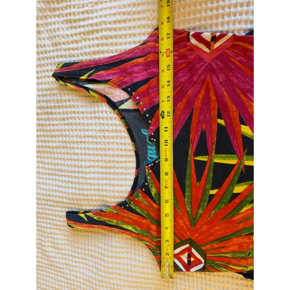 Desigual Y2K Boho Multicolor Geometric Printed Sleeveless A-Line Mini Dress XS - Picture 5 of 16
